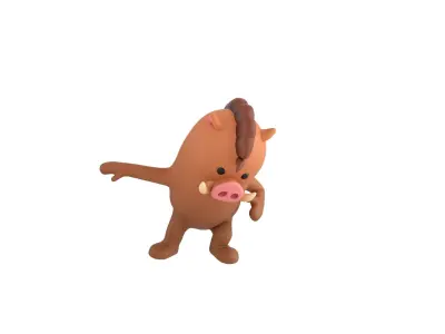 Rigged Boar Character 3D model