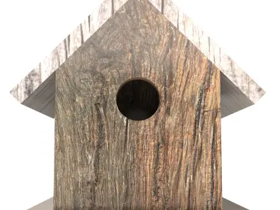 Birdhouse wooden Low-poly 3D model