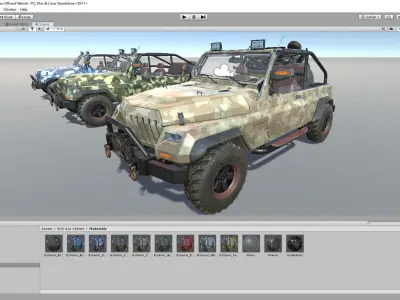 Unity SUV 4x4 vehicle pack Low-poly 3D model