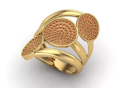 Womens Rings With Stone Ring Ready STL 3DM Models Rings women 3D print model 31