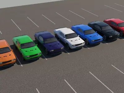 R3DP Low-Poly PBR American Cars - Dodge Challenger Low-poly 3D model