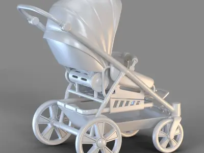 Cartoon Baby Buggy 3D model