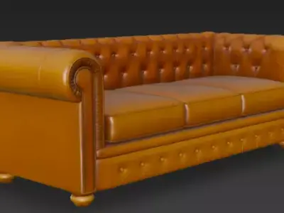 Classic Chesterfield Sofa 3D Model 3D model