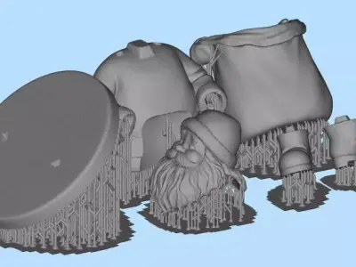 Santa Claus with a Gift Sack 3D print model