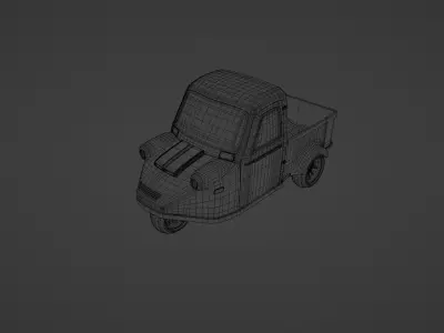3d model 3 Wheel Car 3D model