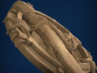 Carved panel painting STL 3D model 11
