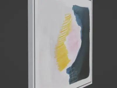 Human Abstract Wall Art Blue Low-poly 3D model