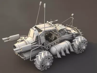 Apocalyptic Buggy Modular Pack Low-poly 3D model