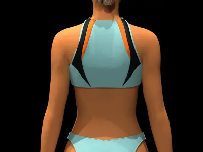 Set of three sports clothes 3D model