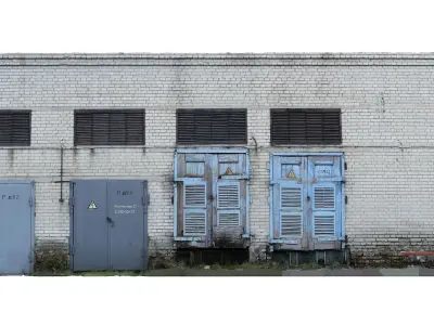 Electrical station wall scan 28 Low-poly 3D model