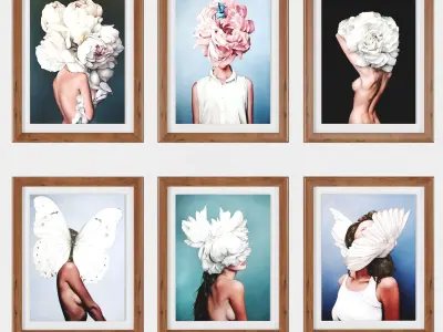 Art Frams 12- 6 Art Flower Head Woman 3D model