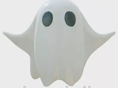Haunting Ghost Figure with Translucent Shape Low-poly 3D model