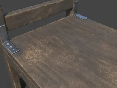  old wooden chair game asset  Low-poly 3D model