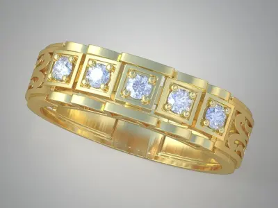 Diamond ring 0452 3D printable model Free 3D print model
