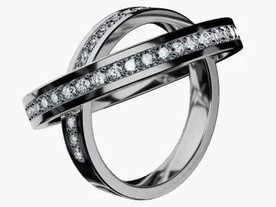 Half Eternity Diamond Wedding Ring for 3d print and rendering 3D print model