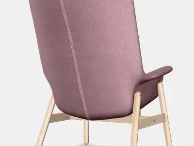 VEDBO High-back armchair 2 Low-poly 3D model