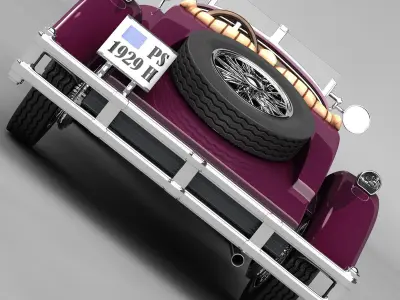 Mercedes SSK with Engine 3D model