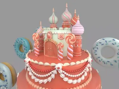 carstle cake 3D model
