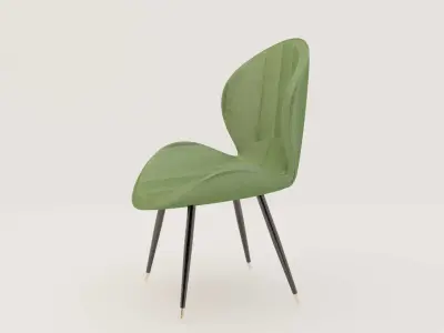 Luxury velvet dining chair Free 3D model