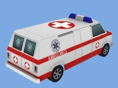 Ambulance Van Low-poly 3D model