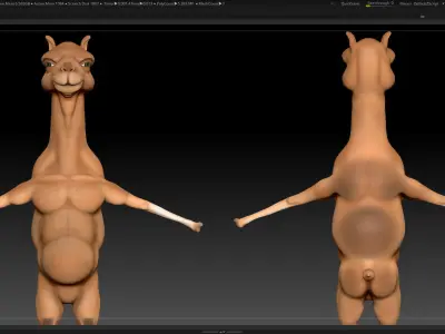 ZBrush Camel Character Base Mesh 3D model