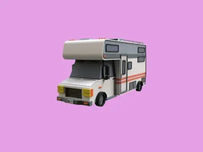 Lowpoly Camper Low-poly 3D model