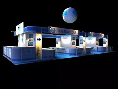 Holiday Tour Exhibition 6 x 15 Booth 3D model