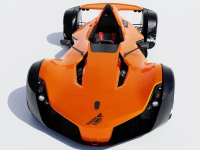 B a c V orange racing car 3D model