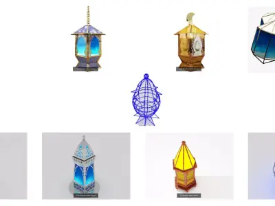 Ramadan lantern fanous Mega  G9 3D Model Collection