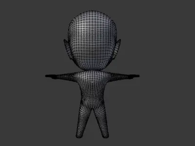 Chibi base character model rigged 3D model