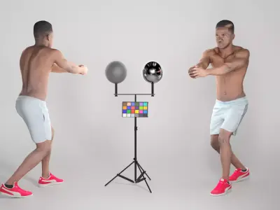 African guy playing volleyball 338 Low-poly 3D model