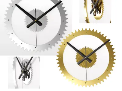 Industrial wall clock 3D model