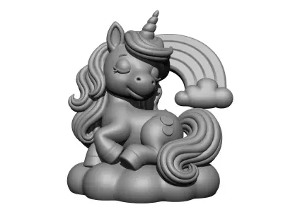 Rainbow unicorn 3D print model