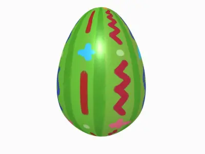 Easter Collection cartoon bunny with nose Low-poly 3D model