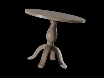 Round Jozy Table acacia wood Low-poly 3D model