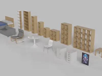Scandinavian Style Furniture 3D model