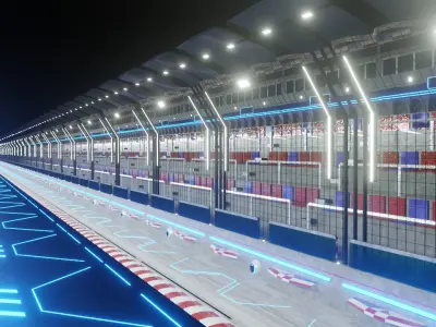 Generic Race Track futuristic Low-poly 3D model