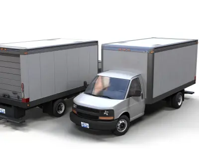 2010 Industrial box van Low-poly 3D model