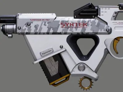 SYNTEK M-42 VANTAGE Sci-Fi Assault Rifle Low-poly 3D model