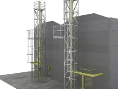 Tower gas distribution station 3D model