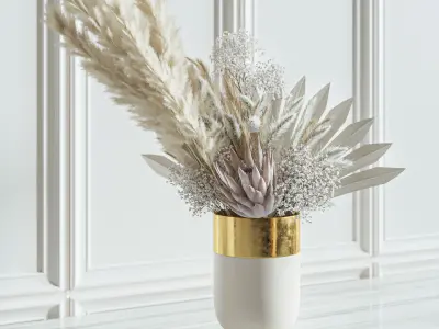 Flower Set 010 Pampas 3D model