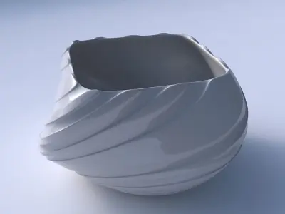 Bowl helix with twisted smooth ribbons 3D print model