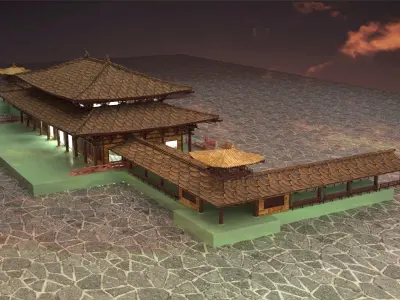 Chinese palace  3D model purchase