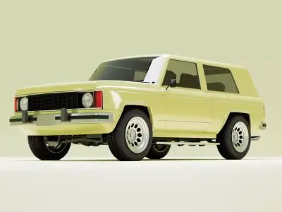 Generic 80s 2 door SUV  Low-poly 3D model