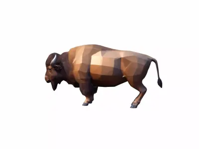 European American Wild Bison Buffalo High Render 3D model