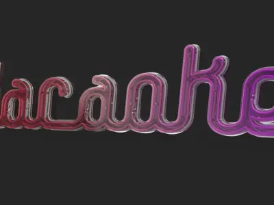 Detailed Words Neon Banners set 03 3D model