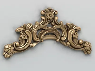 Carved decor horizontal 004 3D model