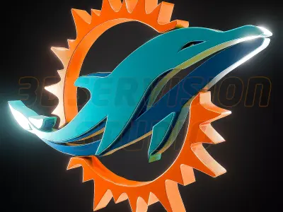 Miami Dolphins logo - Cinematic - 3D print 3D model