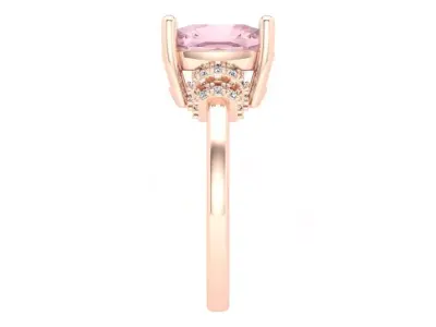 Morganite Cocktail Ring With Realistic Rendering 3dm 3D print model