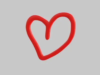 Heart icon v 18 3D model